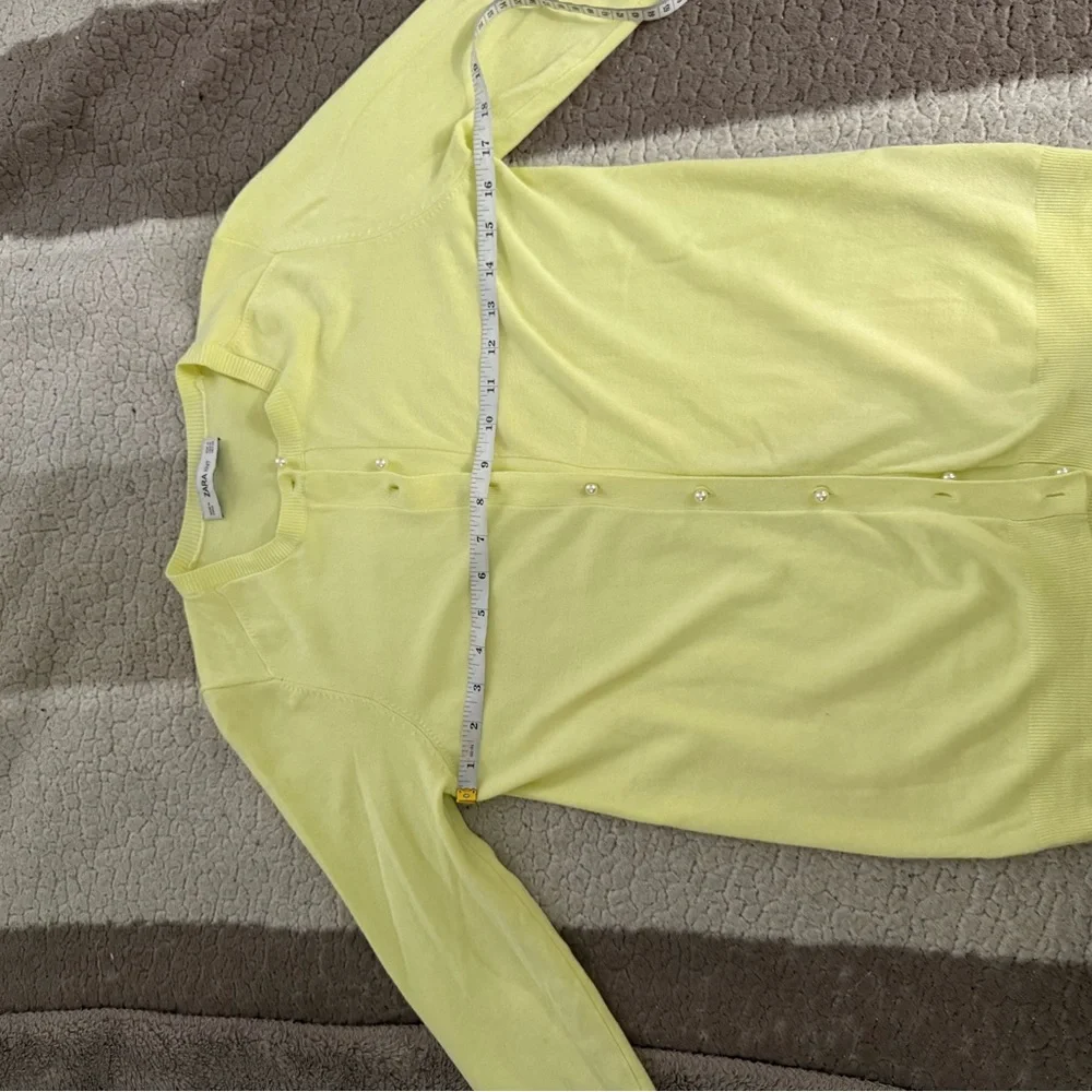 Zara Lemon Button-Up Cardigan Medium - Picture 7 of 10